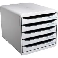 Exacompta Big Box Plus Classic Ladekastje PS (Polystyreen) Grijs 5 Lades 27,8 x 34,7 x 27,1 cm