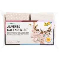 Folia 64121 Adventskalender-set BASIC, stoffen zak, 49-delig