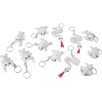 Creativ Company knutselset Fabric Animals 4 8 cm katoen wit 12 stuks