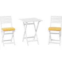 Beliani FIJI - Bistroset voor 2 - Wit /Geel - Acaciahout