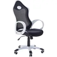 Beliani iCHAIR - Bureaustoel - Zwart/Wit - Polyester