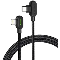 Mcdodo - 90 Graden 2 Meter USB C naar Lightning Kabel Geschikt voor iPhone - Haakse Aansluiting - Zwart