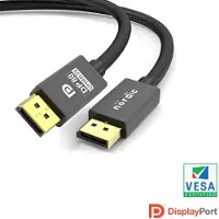 NÖRDIC DP-620 Displayport 2.1 Kabel - VESA-gecertificeerd - UHBR20 - 80Gbps - 16K60Hz - 4K240Hz - HDR - HDCP2.2 - 2m