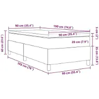 vidaXL Boxspring bed Crème en Wit 90 x 190 cm Corduroy stof