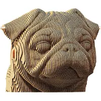 Cartonic - PUG- 3D Puzzel-Speelgoed- Puzzel-DIY- Creatief- Karton- Kinderen en volwassen- 3D- puzzel