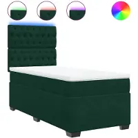 vidaXL Boxspring met matras fluweel donkergroen 100x200 cm