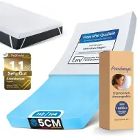 Arensberger matrastopper 120 x200 - Matras Topper Luxury - Gelschuim en Traagschuim Matras Topper 120cm x 200cm 10cm, Wasbare Hoes, geschikt voor Binnenvering & Matrassen, matras topper
