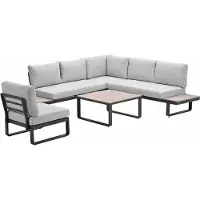 Garden Impressions Diego loungeset 5-delig - donker grijs - valley sand