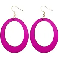 Charme Bijoux Zilver -oorbellen -hout -hard roze -goudkleurig-