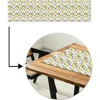 MuchoWow Tafelloper 200x50 cm - Tafelmat vinyl Frans - Citroen - Citrus - Bloesem - Geel - Groen - Blauw - Tafeldecoratie - Tafelversiering - Keuken decoratie - Tafel versiering