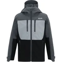 Regatta Kinderen Highton Monochrome Waterdichte Jas (Zegelgrijs/Bewolkt Grijs/Zwart)