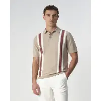 J.c. rags Heren Polo's & T-shirts Polo Ss Alvie Stripe - Beige - Maat M