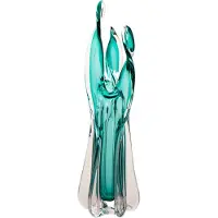 J-Line vaas Serena - glas - turkoois - large