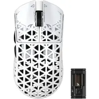 Attack Shark R5 Ultra - Draadloze Gaming Muis - PAW3950 MAX - Koolstof Element - Ultralichte(39g) - Wired/2.4G/BT - 42000DPI - 8Khz - Wit