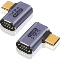 NÖRDIC USB4-301 - Haakse Mannelijk naar Vrouwelijk USB-C Adapter - 8K60Hz - 40Gb/s - PD 100W - Purper