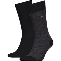 Tommy Hilfiger 2-Pack Sokken Birdseye Zwart