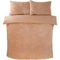So Soft dekbedovertrek Waffle Teddy - Latte - 200x200