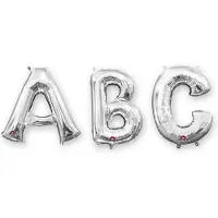 Amscan - Grote zilverkleurige aluminium letter ballon - Zilver / Grijs