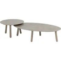 4 Seasons Outdoor Salute lounge tuintafels set van 2 latte keramisch blad Taste 4SO