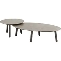 4 Seasons Outdoor Salute lounge tuintafels set van 2 terre keramisch blad Taste 4SO