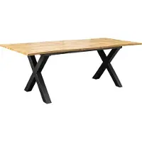 Invicta Uitschuifbare eettafel WILD 180-220cm bruin wild eiken look zwarte boomrand - 45079