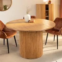 Invicta Ronde eettafel TRES CHIC 120cm bruin mangohout massief hout met opbergruimte - 45994