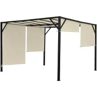 Mendler Pergola Baia, tuinpaviljoen terrasoverkapping, stevig 6cm stalen frame + schuifdak ~ 3x3m