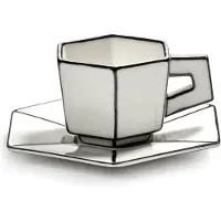 Serax Espressokop Carte Blanche + Saucer White/Black 90 ml