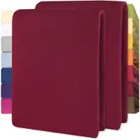 Lucina Hoeslaken Jersey Katoen Stretch 30cm Hoge Hoek Set van 2 - bordeaux 90x200cm - 100x200cm