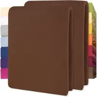 Lucina Hoeslaken Jersey Katoen Stretch 30cm Hoge Hoek Set van 2 - bruin 90x200cm - 100x200cm