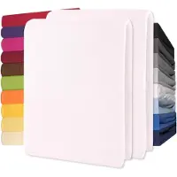 Lucina Hoeslaken Jersey Katoen Stretch 30cm Hoge Hoek Set van 2 - wit 90x200cm - 100x200cm
