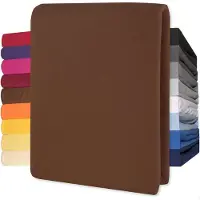 Lucina Hoeslaken Jersey Katoen Stretch 30cm Hoge Hoek - bruin 140x200cm - 160x200cm