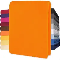 Lucina Hoeslaken Jersey Katoen Stretch 30cm Hoge Hoek - oranje 140x200cm - 160x200cm