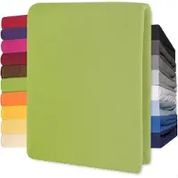 Lucina Hoeslaken Jersey Katoen Stretch 30cm Hoge Hoek - groen 90x200cm - 100x200cm