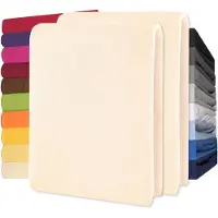 Lucina Hoeslaken Jersey Katoen Stretch 30cm Hoge Hoek Set van 2 - beige 90x200cm - 100x200cm