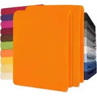 Lucina Hoeslaken Jersey Katoen Stretch 30cm Hoge Hoek Set van 2 - oranje 90x200cm - 100x200cm