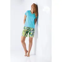 Hajo Stijlvolle dames shortama blauw en groen | Maat 40/42