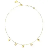 GUESS halsketting By Your Side 16-18" Heart Charms Necklace Yellow Gold goudkleurig