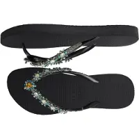 Uzurii Dolce turqoise zwart dames slippers, , maat: