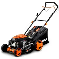 FUXTEC FX-RM4646SL, grasmaaier met mulchingfunctie, geschikt voor oppervlakken tot 1000 m², maaibreedte 45,7 cm, maathoeveelheid instelbaar van 2,5 cm tot 7,5 cm, voorzien van rotorbladen