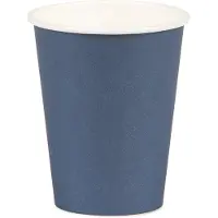 Unique Vegaoo - 8 marineblauwe kartonnen bekers 210 ml voor feest