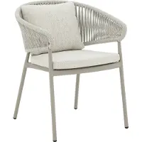 Goossens Tuinstoel Vasto - Buitenstof - beige - 65 x 88 x 63 cm - Stapelbaar