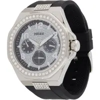 GUESS Analoog horloge 'EMPIRE' zwart / zilver