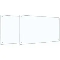 vidaXL Keukenachterwand 2 st Doorzichtig 100 x 60 cm gehard glas