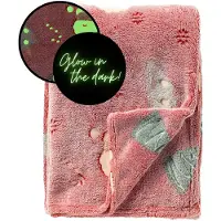 Textino CHRISTMAS-GLOW - plaid 140x180 cm - glow-in-the-dark - kerst - Barbados Cherry - rood