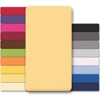 Lucina Hoeslaken Jersey Katoen Stretch 30cm Hoge Hoek - licht geel 180x200cm - 200x200cm
