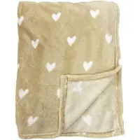 Textino - HARTJES - plaid 140x180 cm - met hartjes - Bleached Sand - Beige