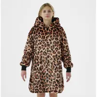 Textino CHEETAH - hoodie 60x90 cm - tienermeisjes - dierenprint - Tobacco Brown - bruin