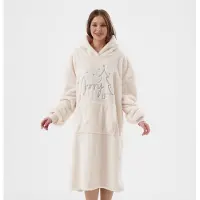 Textino MERRY - hoodie 70x110 cm - volwassenen - kerst - Bone White - wit