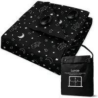 Lunae Draagbaar Verduisteringsgordijn met Zuignappen - 200x130cm - Verduisteringsdoek Zwart - 100% Verduisterende Blackout Curtain - Alternatief voor verduisterend raamfolie - Verduisterende Gordijnen